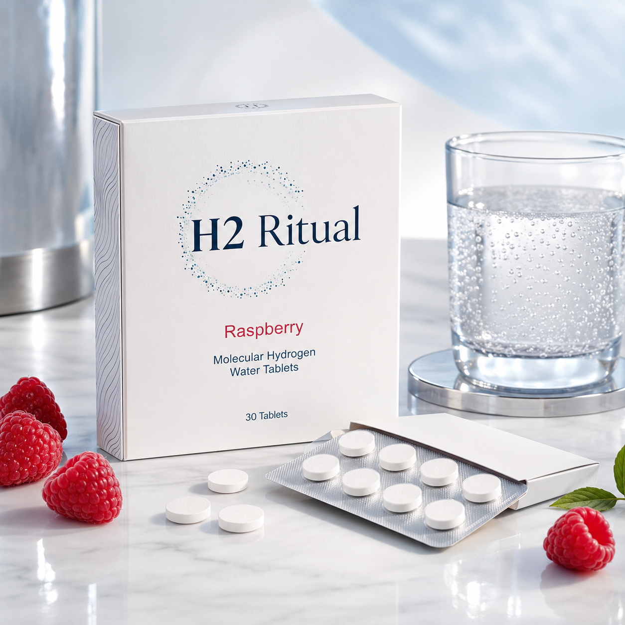 H2 Ritual Molecular Hydrogen Water Tablets - Raspberry