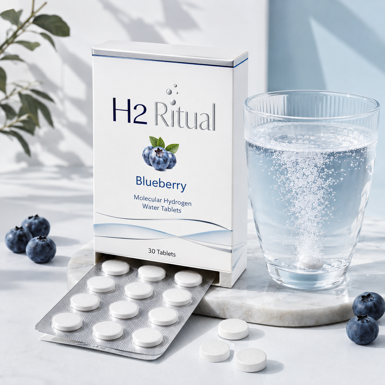 H2 Ritual Molecular Hydrogen Water Tablets - Blueberry
